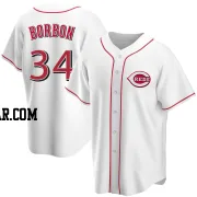 Pedro Borbon Youth Cincinnati Reds White Replica Home Jersey