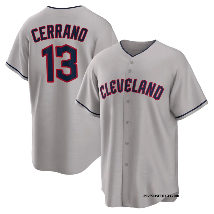 Pedro Cerrano Men's Cleveland Guardians Gray Replica Road Jersey