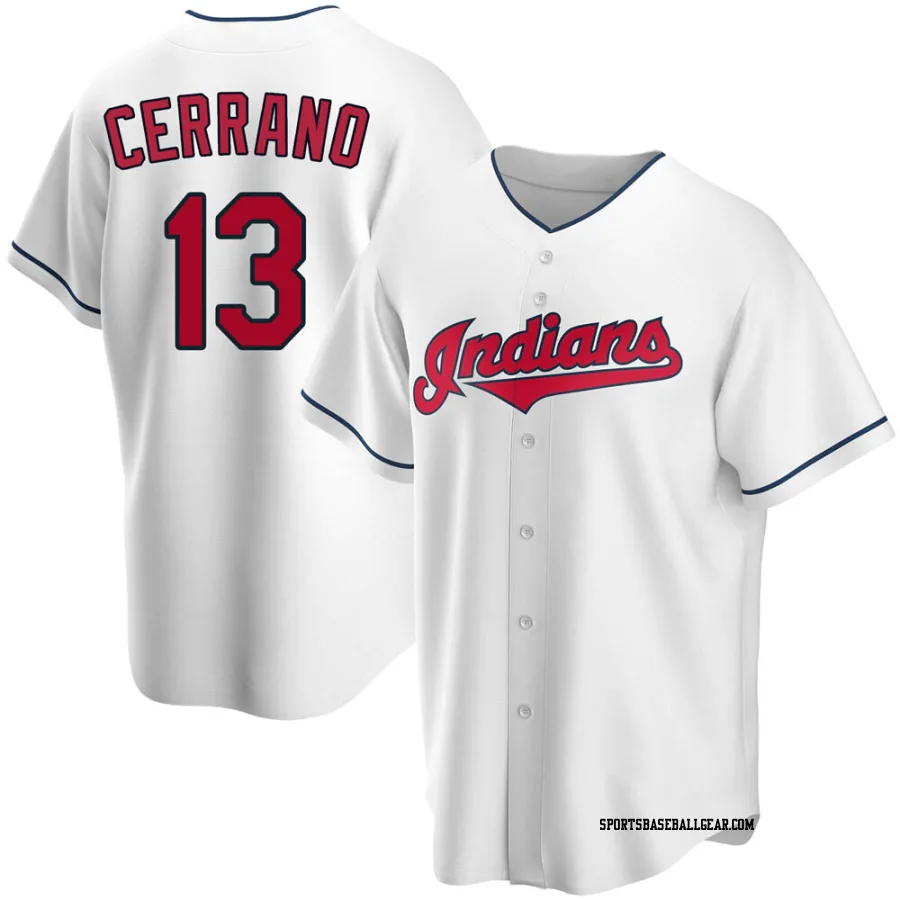 Pedro Cerrano Men's Cleveland Guardians White Replica Home Jersey