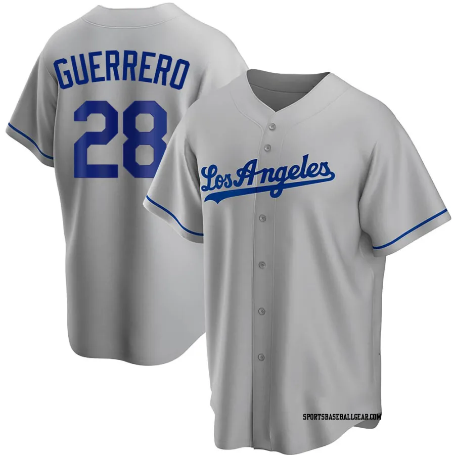 Pedro Guerrero Men's Los Angeles Dodgers Gray Replica Road Jersey