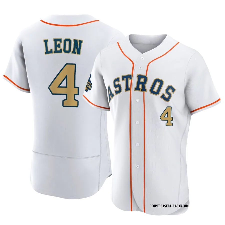 Pedro Leon Men's Houston Astros Gold Authentic White 2023 Collection Jersey