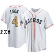 Pedro Leon Men's Houston Astros Gold Replica White 2023 Collection Jersey