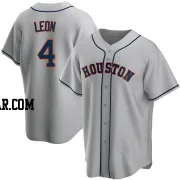 Pedro Leon Men's Houston Astros Gray Replica Road Jersey