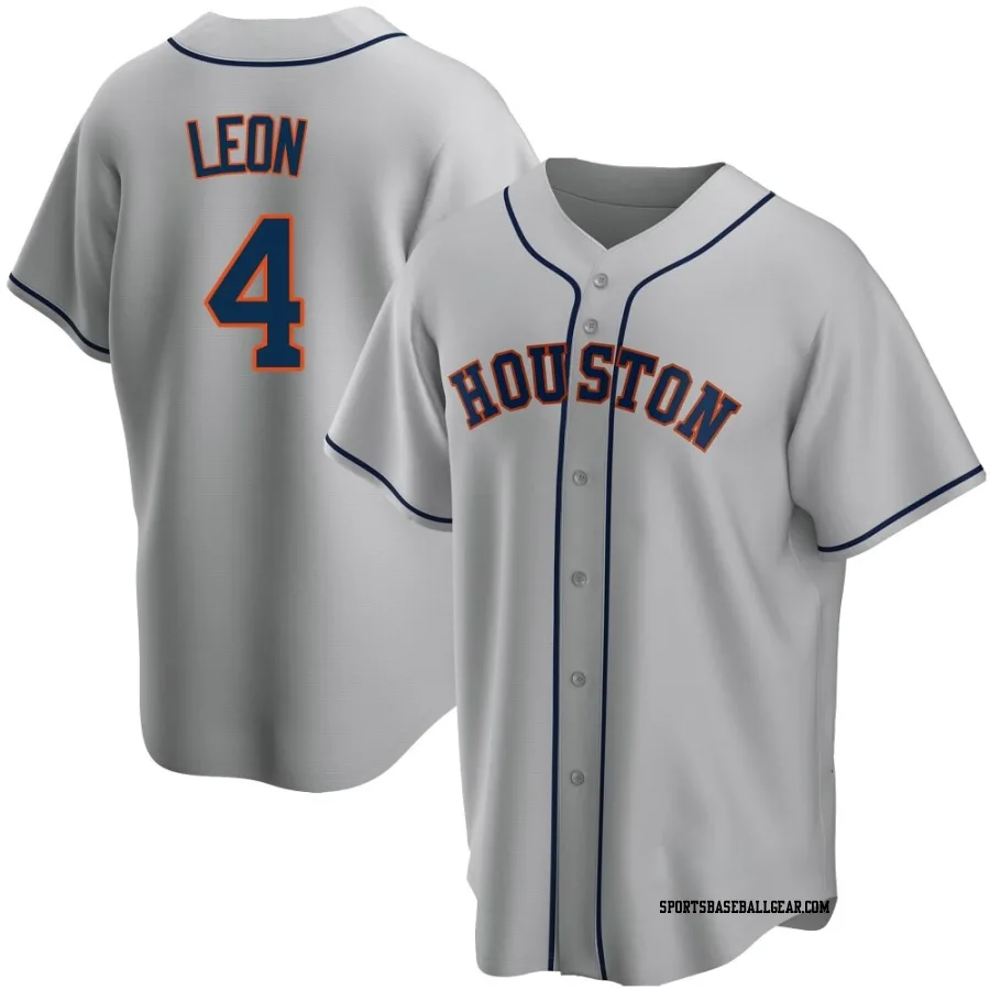 Pedro Leon Men's Houston Astros Gray Replica Road Jersey