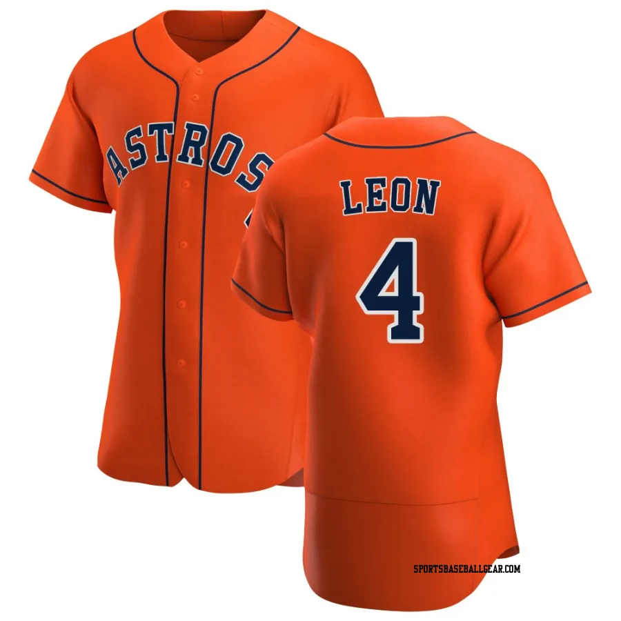 Pedro Leon Men's Houston Astros Orange Authentic Alternate Jersey