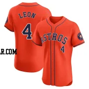 Pedro Leon Men's Houston Astros Orange Elite Alternate Vapor Premier Jersey