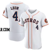 Pedro Leon Men's Houston Astros White Authentic 2022 World Series Champions Home Jersey