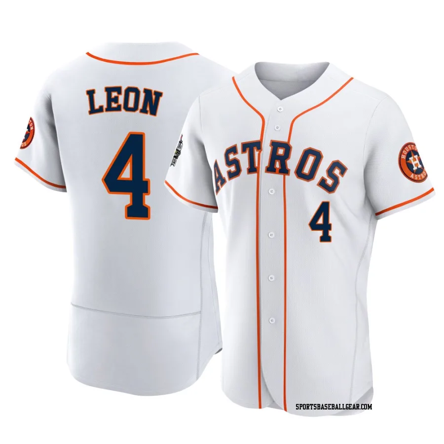 Pedro Leon Men's Houston Astros White Authentic 2022 World Series Home Jersey