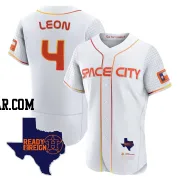 Pedro Leon Men's Houston Astros White Authentic 2023 Space City Ready 2 Reign Flex Base Jersey