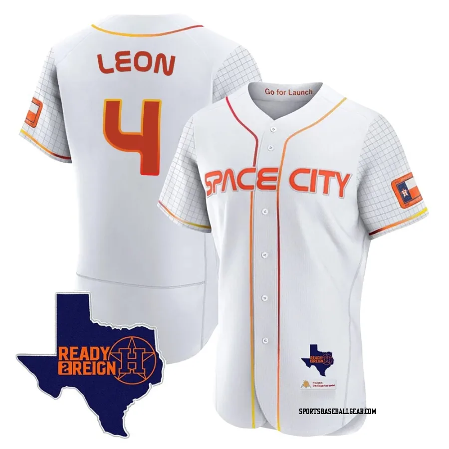 Pedro Leon Men's Houston Astros White Authentic 2023 Space City Ready 2 Reign Flex Base Jersey