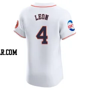 Pedro Leon Men's Houston Astros White Elite Home Patch Jersey