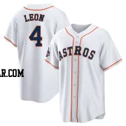 Pedro Leon Men's Houston Astros White Replica 2022 World Series Champions Home Jersey