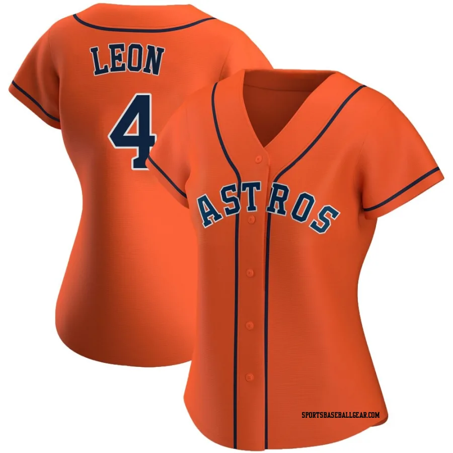 Pedro Leon Women's Houston Astros Orange Replica Alternate Jersey