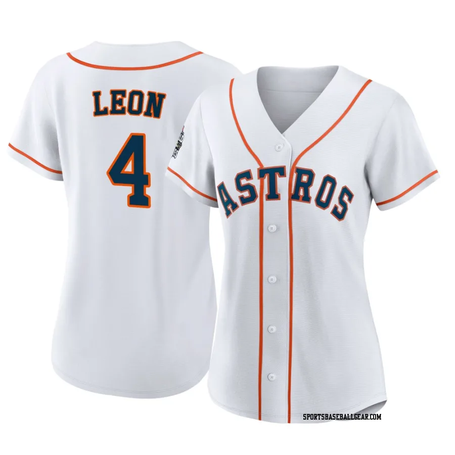 Pedro Leon Women's Houston Astros White Authentic 2022 World Series Home Jersey