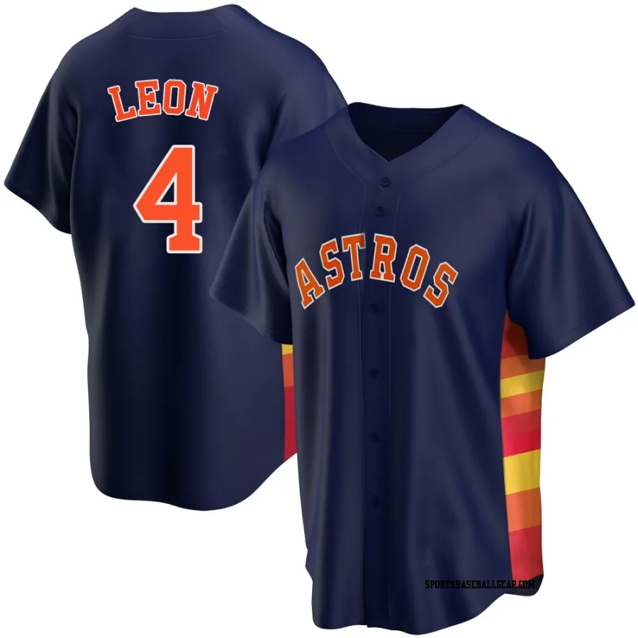 Pedro Leon Youth Houston Astros Navy Replica Alternate Jersey