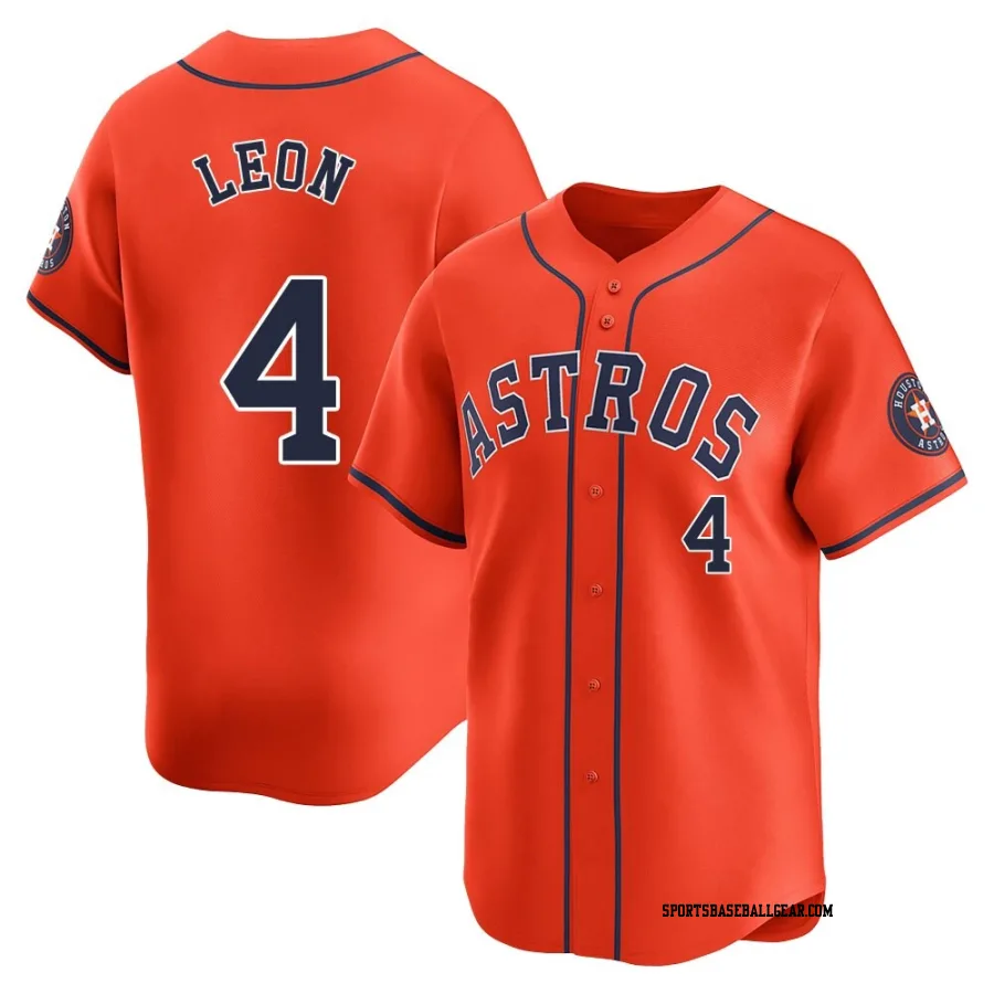 Pedro Leon Youth Houston Astros Orange Limited Alternate Jersey