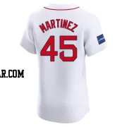 Pedro Martinez Men's Boston Red Sox White Elite Home Patch Jersey