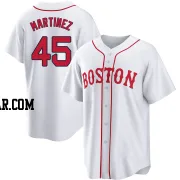 Pedro Martinez Men's Boston Red Sox White Replica 2021 Patriots' Day Jersey