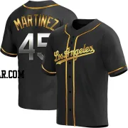 Pedro Martinez Men's Los Angeles Dodgers Black Golden Replica Alternate Jersey