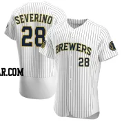 Pedro Severino Men's Milwaukee Brewers White Authentic Alternate Jersey