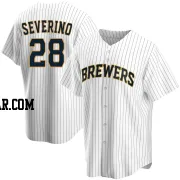 Pedro Severino Men's Milwaukee Brewers White Replica Home Jersey