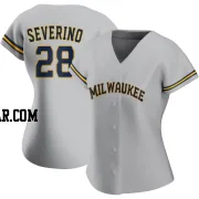 Pedro Severino Women's Milwaukee Brewers Gray Authentic Road Jersey