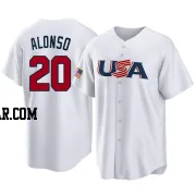 Pete Alonso Youth New York Mets White Replica USA Baseball 2023 World Baseball Classic Jersey