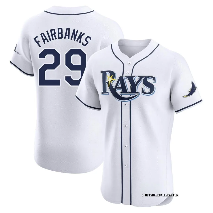 Pete Fairbanks Men's Tampa Bay Rays White Elite Home Jersey