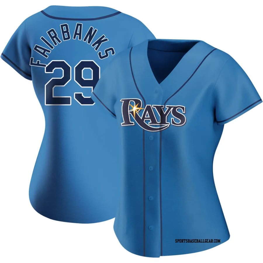 Pete Fairbanks Women's Tampa Bay Rays Light Blue Authentic Alternate Jersey