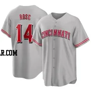 Pete Rose Men's Cincinnati Reds Gray Replica Road Jersey