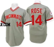 Pete Rose Men's Cincinnati Reds Grey Authentic Throwback Jersey