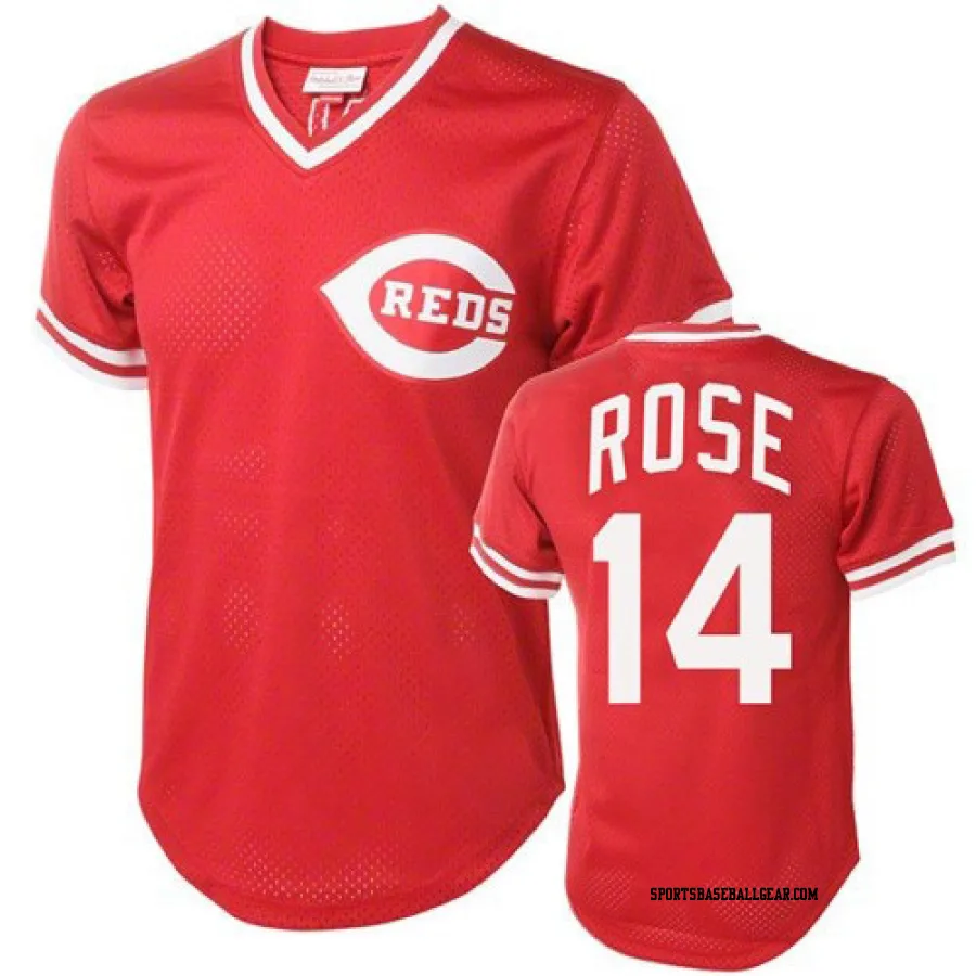 Pete Rose Men's Cincinnati Reds Red Replica Throwback Jersey