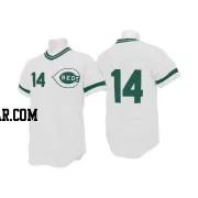 Pete Rose Men's Cincinnati Reds White Authentic (Green Patch) Throwback Jersey