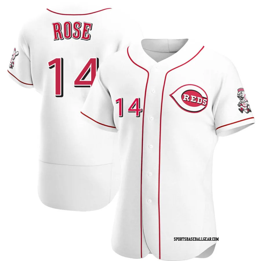 Pete Rose Men's Cincinnati Reds White Authentic Home Jersey