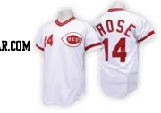 Pete Rose Men's Cincinnati Reds White Authentic Throwback Jersey