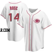 Pete Rose Men's Cincinnati Reds White Replica Home Jersey