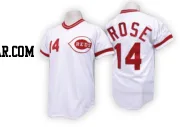 Pete Rose Men's Cincinnati Reds White Replica Throwback Jersey