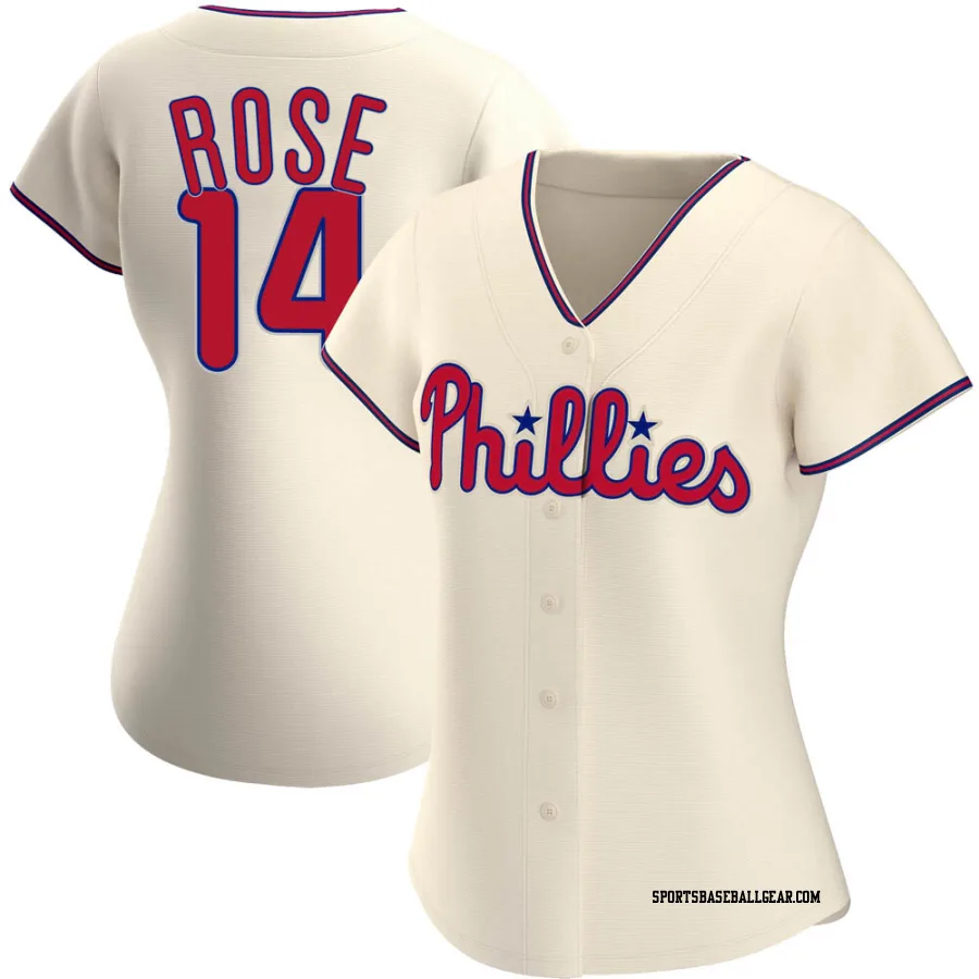 Pete Rose Women's Philadelphia Phillies Cream Replica Alternate Jersey