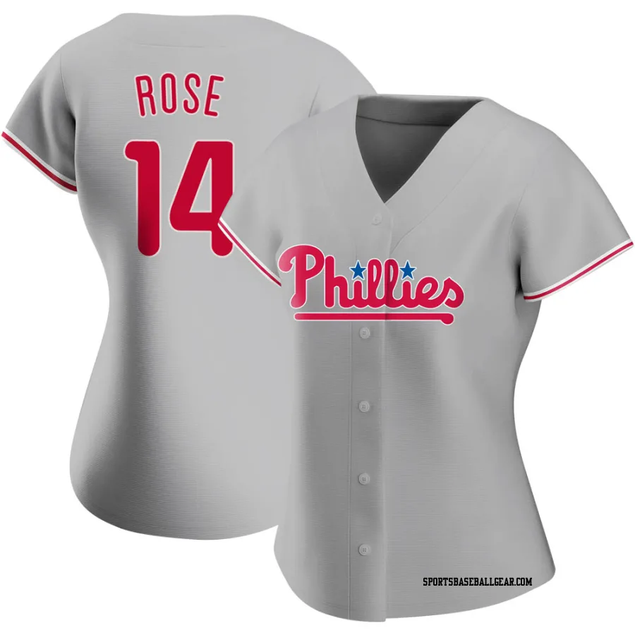 Pete Rose Women's Philadelphia Phillies Gray Authentic Road Jersey