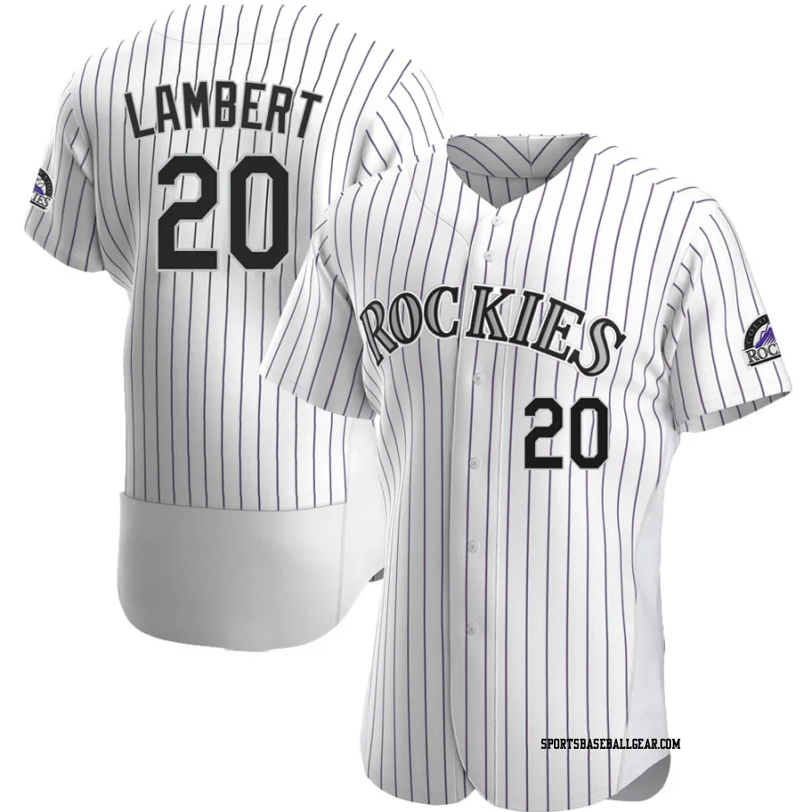 Peter Lambert Men's Colorado Rockies White Authentic Home Jersey