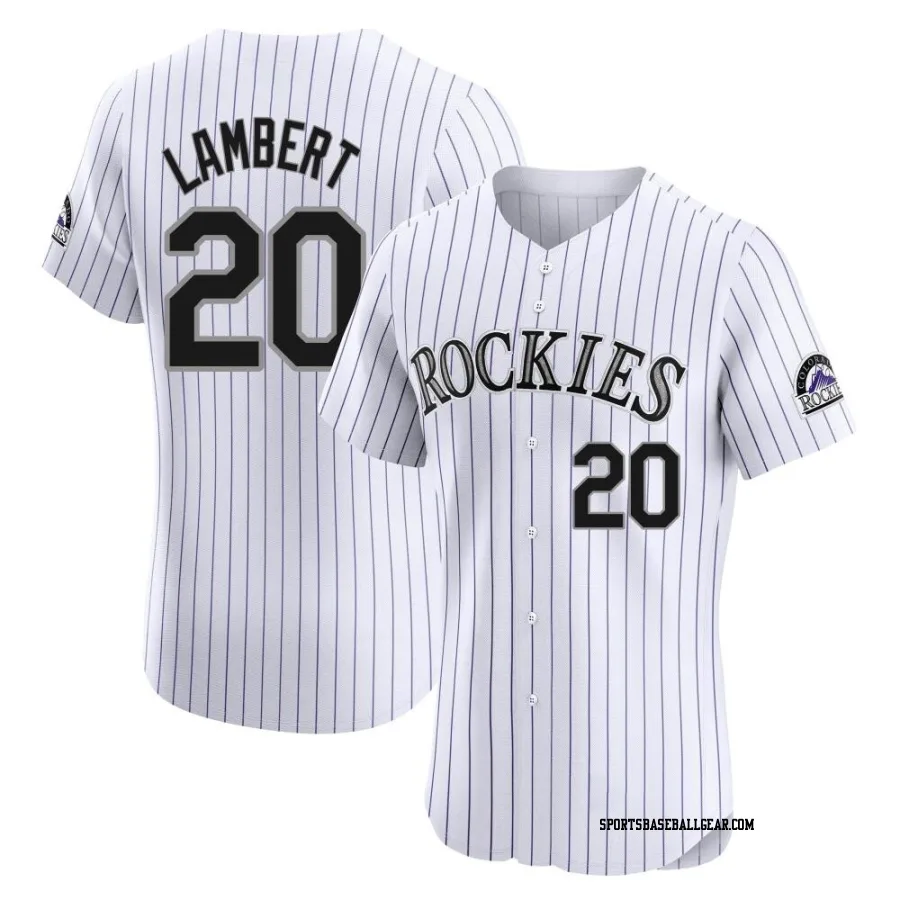 Peter Lambert Men's Colorado Rockies White Elite Home Jersey