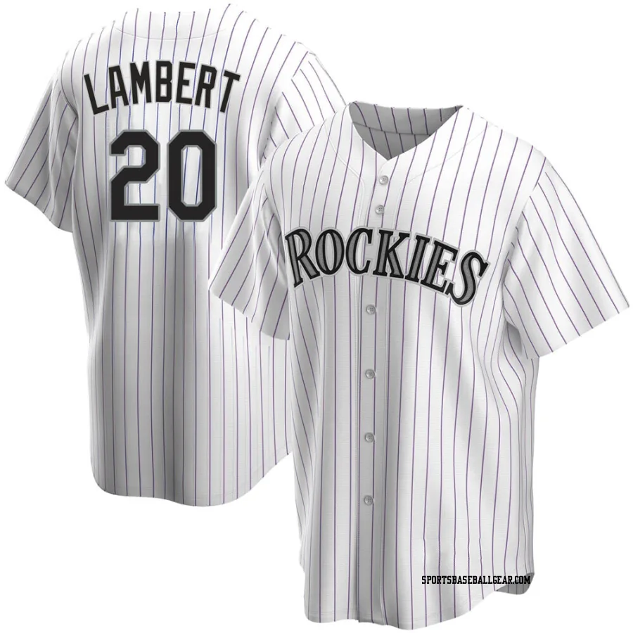 Peter Lambert Men's Colorado Rockies White Replica Home Jersey