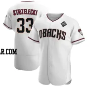 Peter Strzelecki Men's Arizona Diamondbacks White Authentic Crimson Home 2023 World Series Jersey