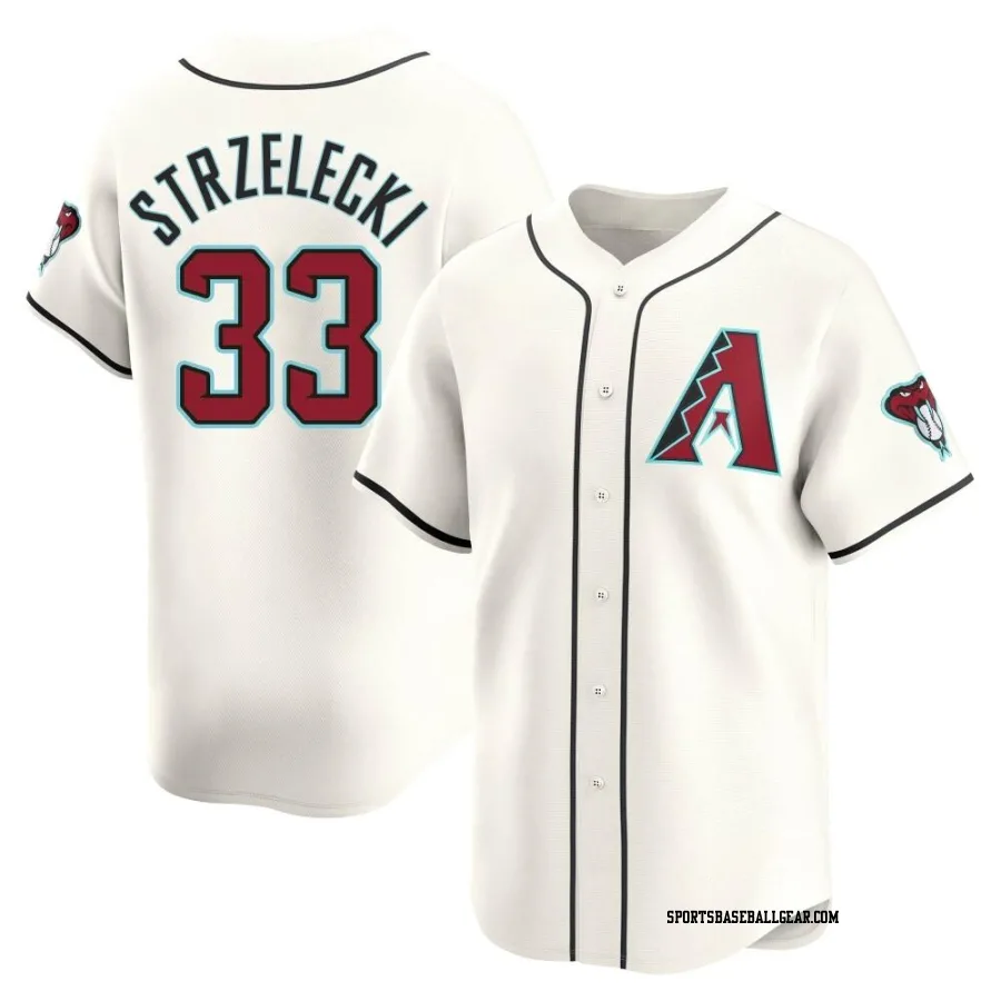 Peter Strzelecki Men's Arizona Diamondbacks White Limited Home Jersey