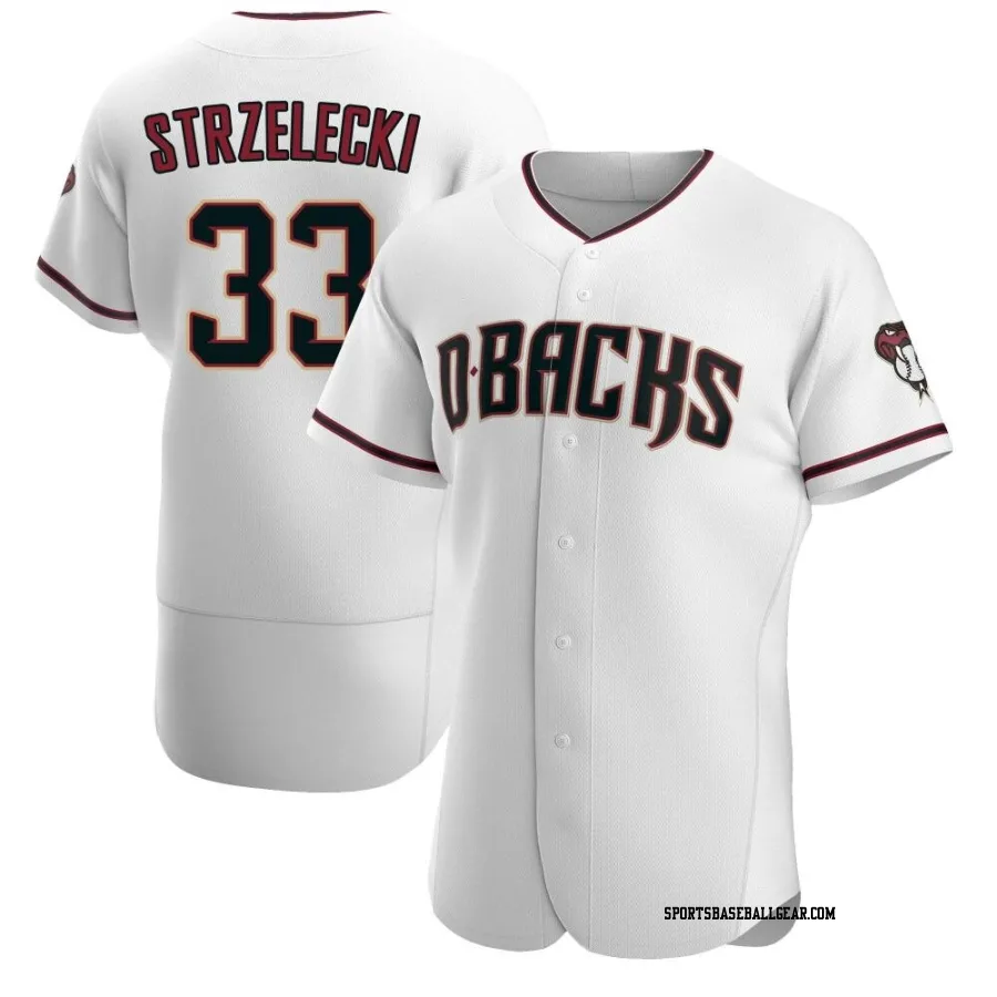 Peter Strzelecki Men's Arizona Diamondbacks White/Crimson Authentic Home Jersey