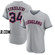 Peter Strzelecki Men's Cleveland Guardians Gray Authentic Road Jersey