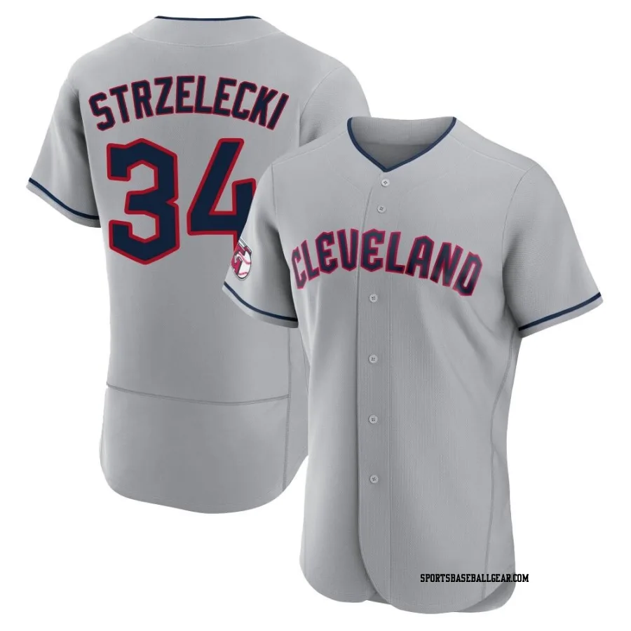 Peter Strzelecki Men's Cleveland Guardians Gray Authentic Road Jersey