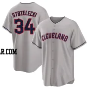 Peter Strzelecki Men's Cleveland Guardians Gray Replica Road Jersey