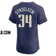 Peter Strzelecki Men's Cleveland Guardians Navy Elite 2024 City Connect Jersey