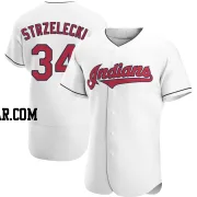 Peter Strzelecki Men's Cleveland Guardians White Authentic Home Jersey